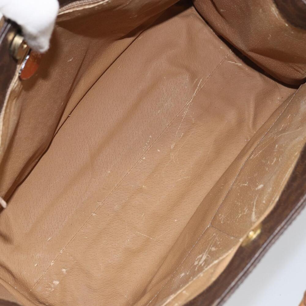CELINE Macadam Canvas Hand Bag PVC Leather Brown Gold Auth 161051 - Picture 11 of 16